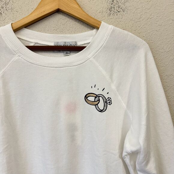 WILDFOX Getting Acquainted Sommers Sweatshirt Vanilla Graphic Print NWT - Picture 5 of 12